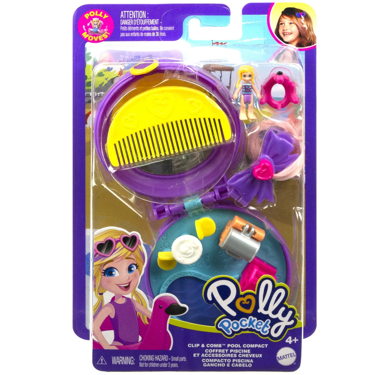 Packaged Polly Pocket Clip & Comb Pool Compact with accessories – Ireland