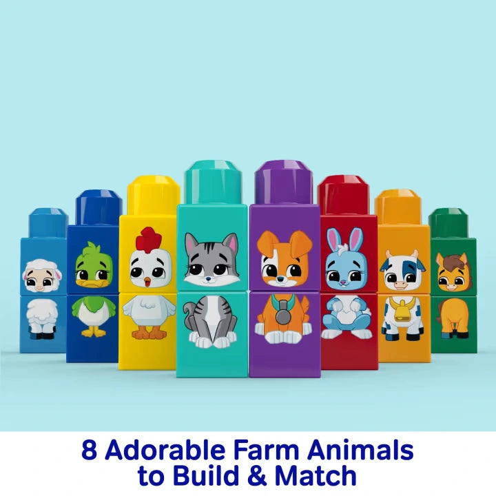 MEGA BLOKS Build & Match Animal Tractor eight animal block designs