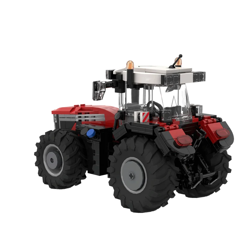 BRIXIES Plus Massey Ferguson 9S viewed from the rear right with the rear hitch assembly, cab structure and large tyres visible