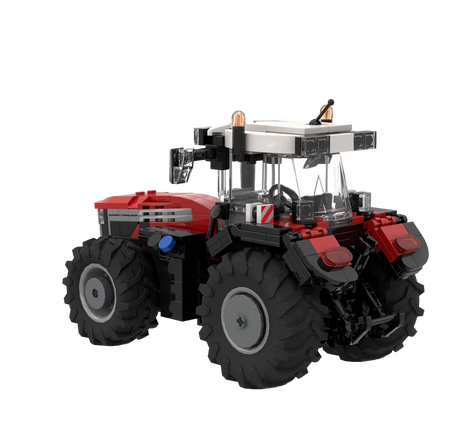 BRIXIES Plus Massey Ferguson 9S viewed from the rear right with the rear hitch assembly, cab structure and large tyres visible