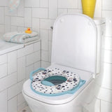 Mickey Mouse Soft Toilet Trainer fitted on a white toilet seat
