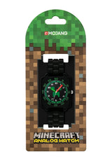 Minecraft Black Time Teacher Watch on pixel style Minecraft retail packaging with the full watch visible on the front