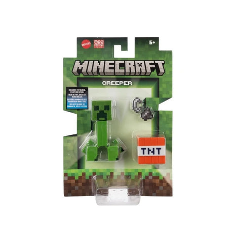 Minecraft Creeper figure in box with TNT and flint visible – Ireland