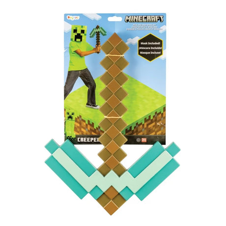 Minecraft Creeper mask and pickaxe set in packaging – Ireland