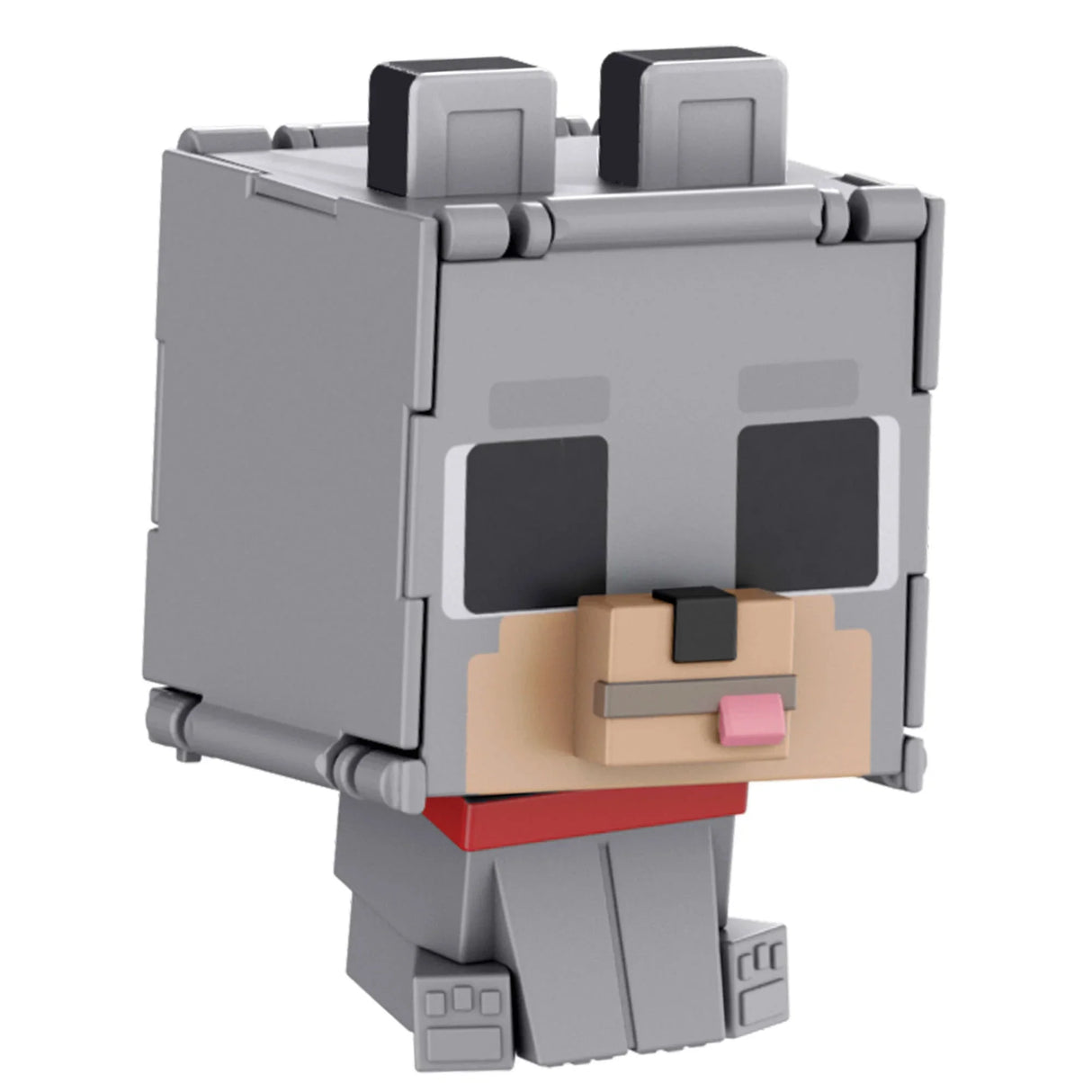 Minecraft Flippin’ Figs Tamed Wolf face close-up with tongue detail – Ireland
