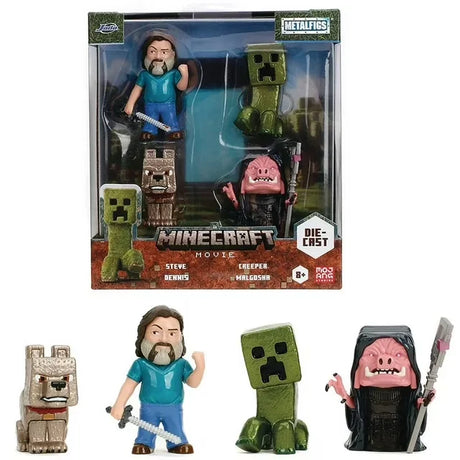 Minecraft Movie Diecast 4 Pack boxed with Steve, Creeper, Wolf, Malgohsa – Ireland