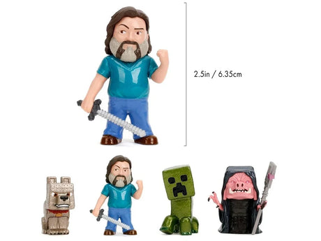 Minecraft diecast figures shown with 2.5in/6.35cm height guide – Ireland