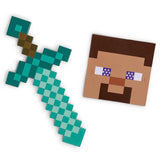Minecraft Steve mask and diamond sword flat lay view – Ireland