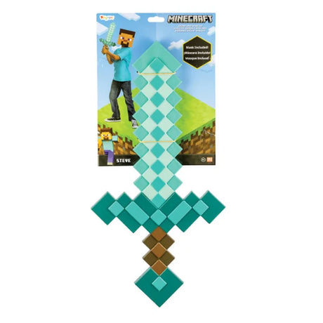 Minecraft sword and Steve mask displayed on retail card – Ireland