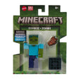 Minecraft Zombie figure in blister packaging with Rotten Flesh and Monster Spawner block – Ireland