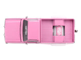 Overhead view of Mini GT Chevrolet Silverado Dually Vintage Spec V2 showing the pink bonnet, Kaido House windscreen branding and detailed pickup bed with exposed rear wheel housing