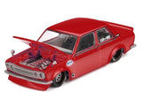 Mini GT x Kaido House Datsun 510 Street Nismo V3 front three-quarter view with bonnet open showing the engine detail
