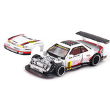 Mini GT Nissan Silvia S13-R Circuit Spec V1 with removable front body panel detached to show the engine detail
