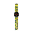 Minions LED watch with red digital display, square silver casing and yellow printed silicone strap in Ireland.