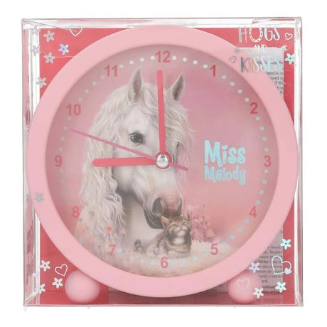Miss Melody alarm clock front view inside clear packaging