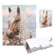Miss Melody horse diary shown from the front and side beside open lined pages.