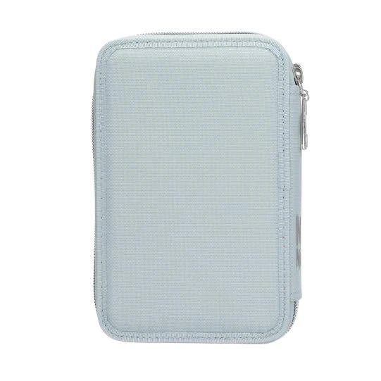 Miss Melody double pencil case back view in light blue