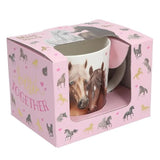 Miss Melody mug gift box shown at an angle with the mug visible inside