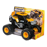 Monster Jam JCB DIGatron monster truck displayed beside its packaging