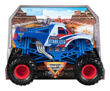 Monster Jam Lucas Stabilizer monster truck shown in its packaging