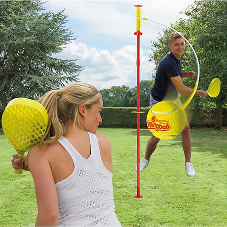 Mookie Classic Swingball set with two players holding yellow bats