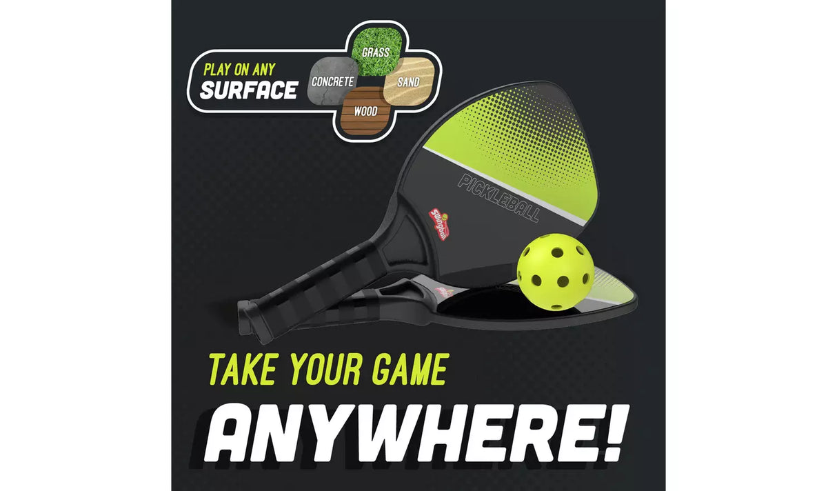 Mookie Pickleball Bat and Ball Set all surface graphic with bats, balls and surface icons