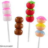 Mushmeez Sweet Friends assortment showing four stacked Taba squishy designs including pink and white, brown, strawberry and multicoloured styles