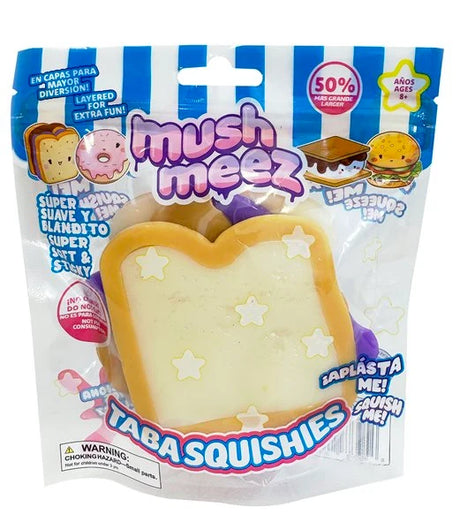 Mushmeez Taba Squishy sandwich design in retail packaging