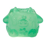 Green MushyKinz Jelleez cow squishy with horns, ears and translucent finish