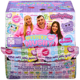 MushyKinz Mini Mystery Mushy 3 Pack Series One retail display filled with mystery pouches
