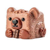 MushyKinz OG brown bear Taba Squishy holding a chocolate bar