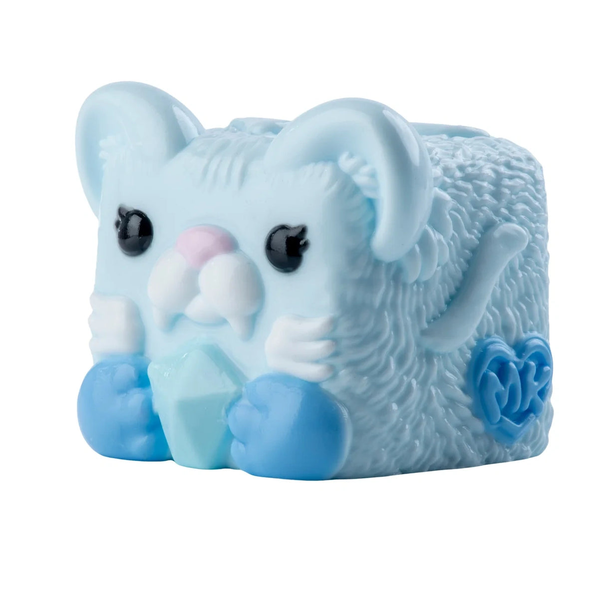 MushyKinz OG light blue tiger Taba Squishy holding a blue gem