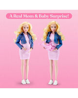 Blonde My Mini Baby mom doll shown before and after the newborn baby reveal