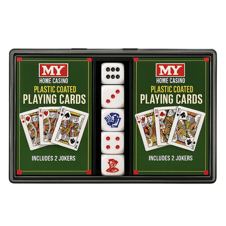 M.Y Playing Cards and Dice Set with two decks and five poker dice – Ireland
