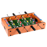 M.Y Table Football mini foosball table with wood finish, green playing field, 12 players, sliding scoreboards and black grip handles