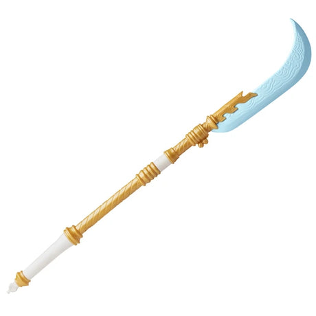 NERF KPop Demon Hunters Mira's Curved Moon Sword with pale blue curved blade and gold handle