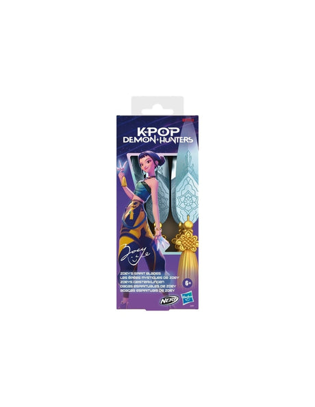 NERF KPop Demon Hunters Zoey's Spirit Blades in retail packaging with Zoey artwork