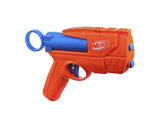 Side view of orange and blue NERF N Series Ward blaster