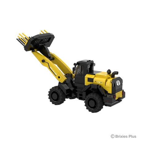New Holland W170D+ BRIXIES model viewed from the opposite rear angle with W170D+ side marking, rear bodywork and raised front attachment visible