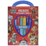 PAW Patrol Ready Steady Roll 12 board books shown in front facing box