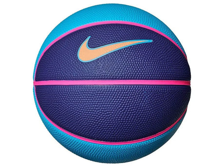 Nike Swoosh Skills Basketball Size 3 close view with blue, navy and pink panels