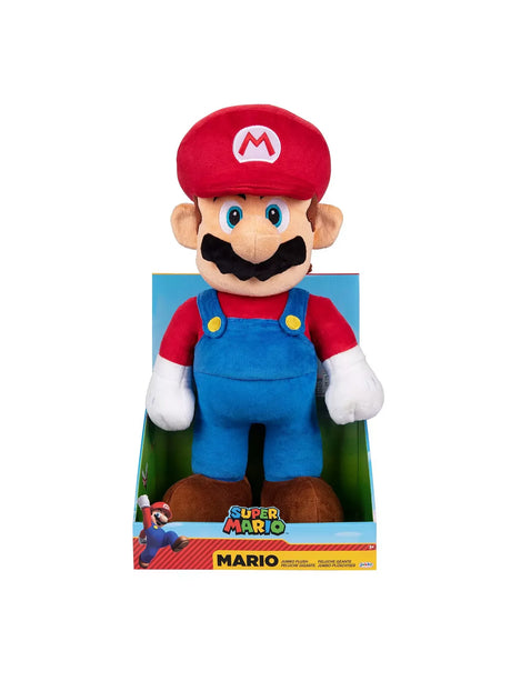 Nintendo Super Mario Jumbo Plush toy in retail box with official branding in Ireland