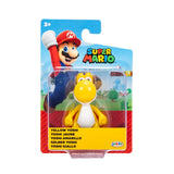 Nintendo Super Mario Yellow Yoshi 2.5 inch figure with yellow body, white belly and green shoes in original blister packaging.