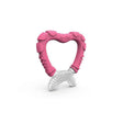 Nuvita bright pink teether gum cleaner with clear textured gum brush