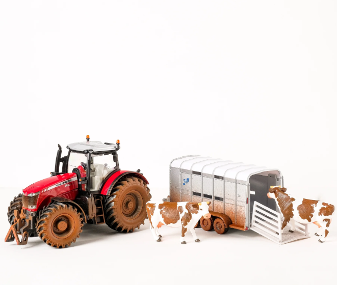 Siku Massey Ferguson 8680 with Ifor Williams Trailer