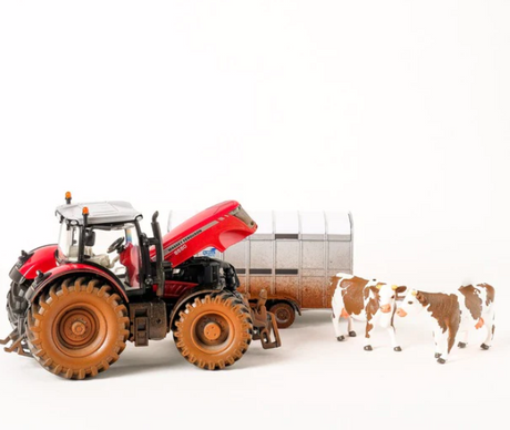 Siku Massey Ferguson 8680 with Ifor Williams Trailer