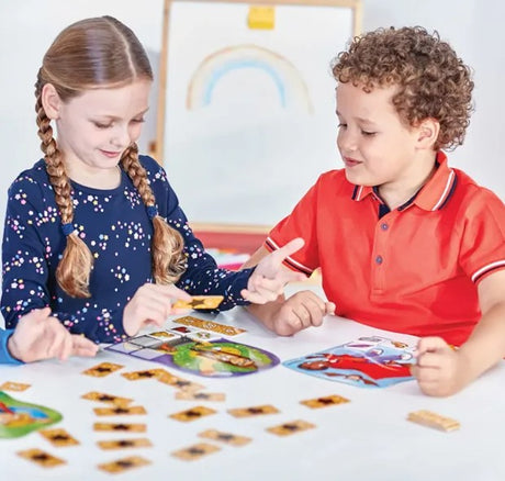 Children playing Magic Maths game by Orchard Toys – Ireland
