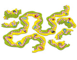 Orchard Toys Wiggly Words gameplay layout showing worm word tiles Ireland