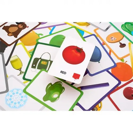 Ormond Colour Flash Cards Pack of 36 showing assorted colour flash cards spread out