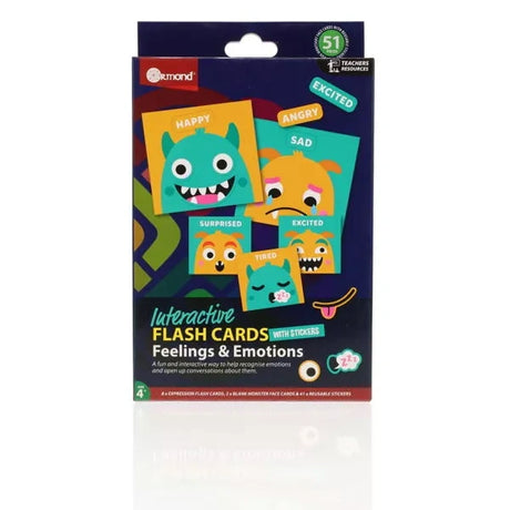 Ormond Interactive Flash Cards Feelings and Emotions full front packaging showing monster emotion cards